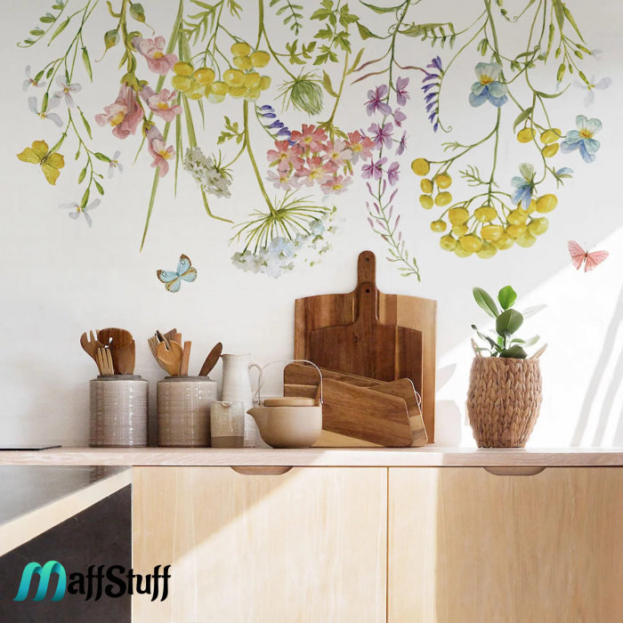 Sticker Decorativ de Perete cu Flori Sălbatice de Câmpie [4]