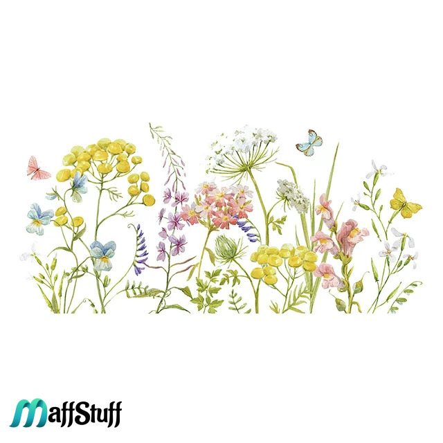 Sticker Decorativ de Perete cu Flori Sălbatice de Câmpie [6]