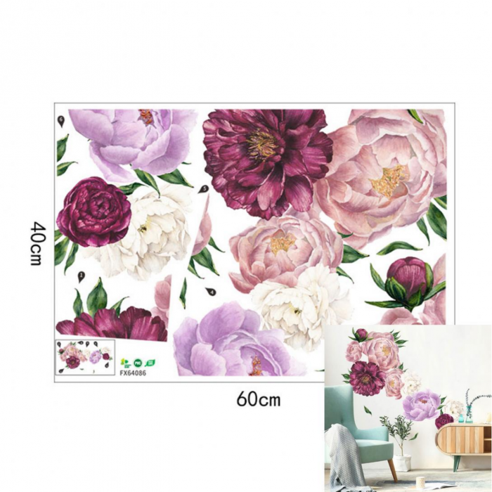 Sticker Decorativ, Flori de Bujor [3]