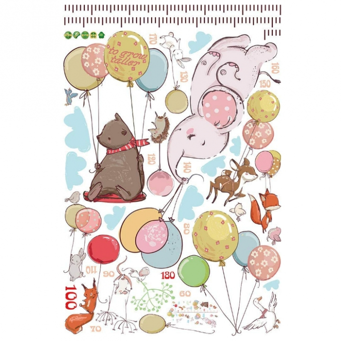 Sticker Decorativ pentru Măsurarea Copiilor – Design Distractiv, Scara Până la 180 cm [5]