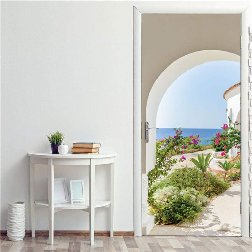 Sticker decorativ ușă 3D Autocolant ușă efect 3D realist Sticker ușă model casă mediteraneană Autocolant adeziv ușă 78x200 cm Sticker ușă design mediteranean Autocolant decorativ ușă stil mediteranean Sticker ușă interior 3D Autocolant ușă peisaj mediteranean Sticker ușă autoadeziv 3D Autocolant ușă efect vizual 3D [4]