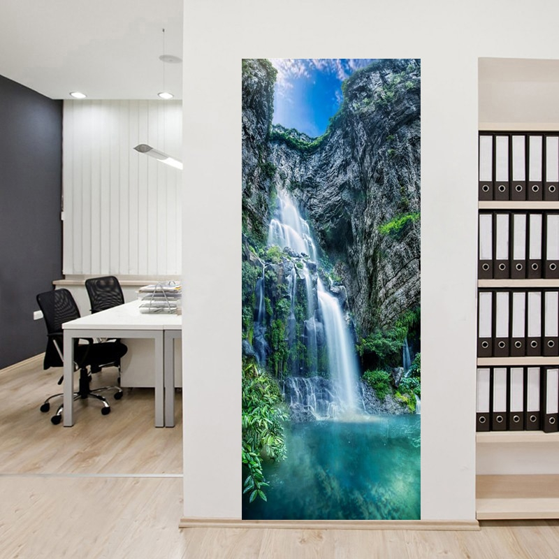 Sticker decorativ ușă 3D Autocolant ușă efect 3D realist Sticker ușă model Cascadă pe Lac de Munte Autocolant adeziv ușă 78x200 cm Sticker ușă design peisaj montan Autocolant decorativ ușă peisaj de munte Sticker ușă interior 3D Autocolant ușă peisaj cu cascadă Sticker ușă autoadeziv 3D Autocolant ușă efect vizual 3D [12]