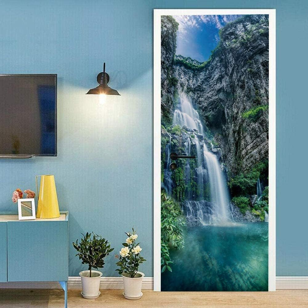 Sticker decorativ ușă 3D Autocolant ușă efect 3D realist Sticker ușă model Cascadă pe Lac de Munte Autocolant adeziv ușă 78x200 cm Sticker ușă design peisaj montan Autocolant decorativ ușă peisaj de munte Sticker ușă interior 3D Autocolant ușă peisaj cu cascadă Sticker ușă autoadeziv 3D Autocolant ușă efect vizual 3D [8]