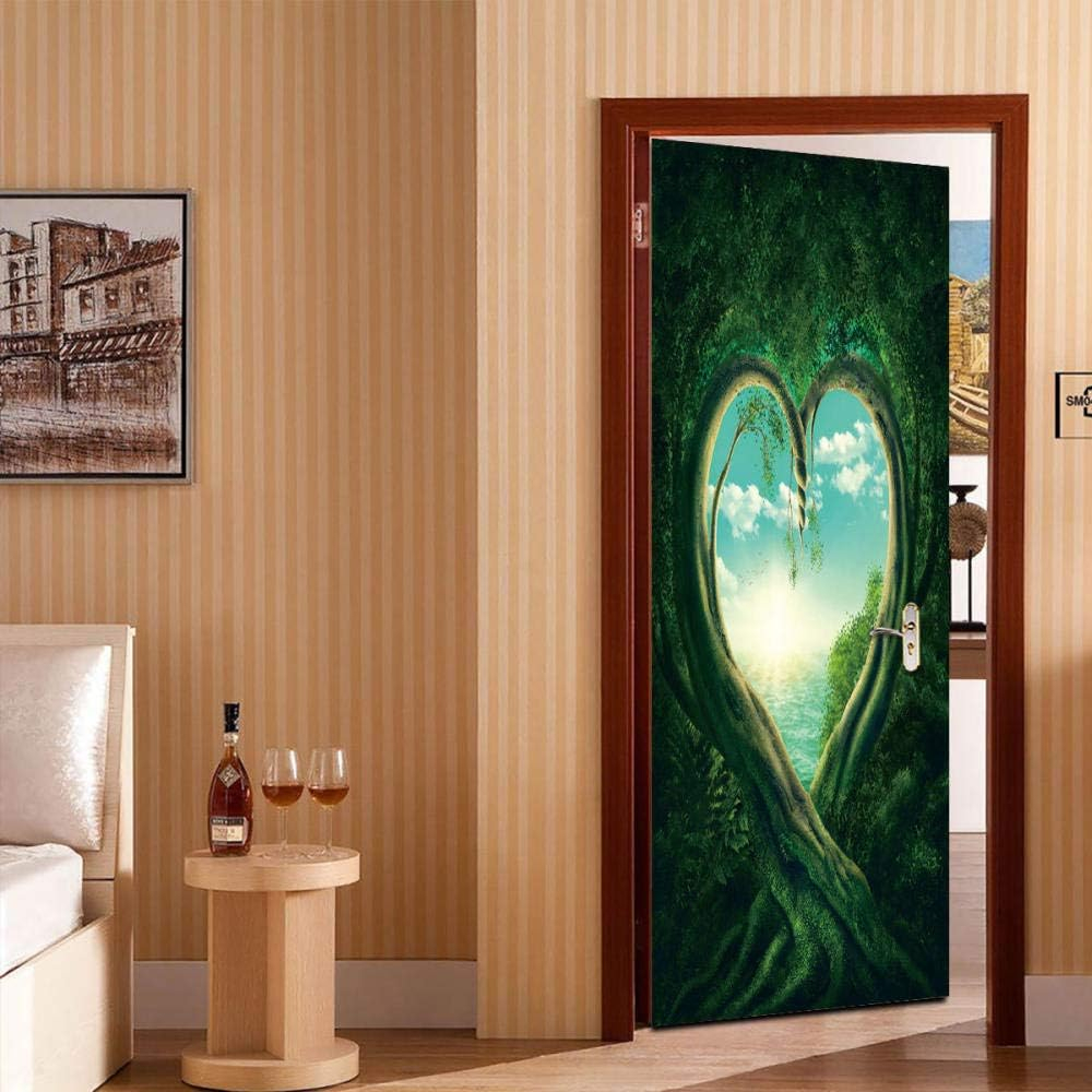 Sticker decorativ ușă 3D Autocolant ușă efect 3D realist Sticker ușă model Inima în Natură Autocolant adeziv ușă 78x200 cm Sticker ușă design natură Autocolant decorativ ușă peisaj natural Sticker ușă interior 3D Autocolant ușă peisaj romantic Sticker ușă autoadeziv 3D Autocolant ușă efect vizual 3D [8]