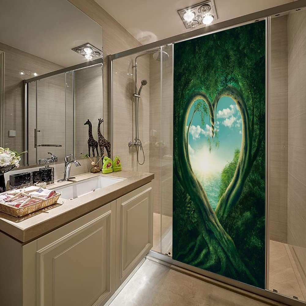 Sticker decorativ ușă 3D Autocolant ușă efect 3D realist Sticker ușă model Inima în Natură Autocolant adeziv ușă 78x200 cm Sticker ușă design natură Autocolant decorativ ușă peisaj natural Sticker ușă interior 3D Autocolant ușă peisaj romantic Sticker ușă autoadeziv 3D Autocolant ușă efect vizual 3D [2]