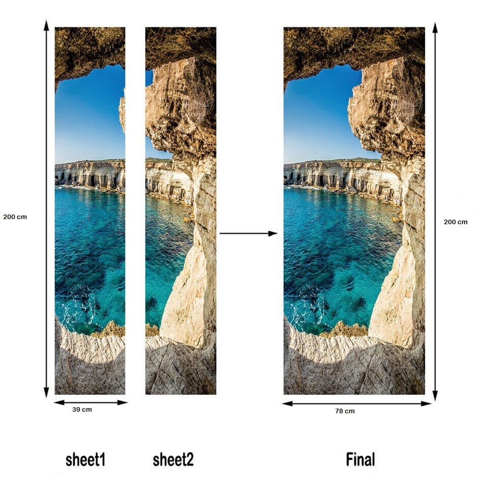 Sticker decorativ ușă 3D Autocolant ușă efect 3D realist Sticker ușă model Laguna Albastră Autocolant adeziv ușă 78x200 cm Sticker ușă design peisaj marin Autocolant decorativ ușă peisaj Sticker ușă interior 3D Autocolant ușă peisaj tropical Sticker ușă autoadeziv 3D Autocolant ușă efect vizual 3D [11]