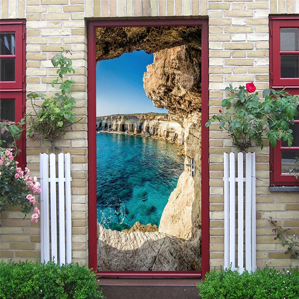 Sticker decorativ ușă 3D Autocolant ușă efect 3D realist Sticker ușă model Laguna Albastră Autocolant adeziv ușă 78x200 cm Sticker ușă design peisaj marin Autocolant decorativ ușă peisaj Sticker ușă interior 3D Autocolant ușă peisaj tropical Sticker ușă autoadeziv 3D Autocolant ușă efect vizual 3D [9]