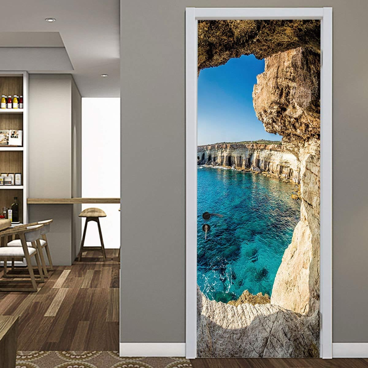 Sticker decorativ ușă 3D Autocolant ușă efect 3D realist Sticker ușă model Laguna Albastră Autocolant adeziv ușă 78x200 cm Sticker ușă design peisaj marin Autocolant decorativ ușă peisaj Sticker ușă interior 3D Autocolant ușă peisaj tropical Sticker ușă autoadeziv 3D Autocolant ușă efect vizual 3D [6]