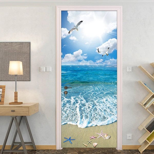 Sticker decorativ ușă 3D Autocolant ușă efect 3D realist Sticker ușă model Malul Mării Autocolant adeziv ușă 78x200 cm Sticker ușă design peisaj marin Autocolant decorativ ușă peisaj maritim Sticker ușă interior 3D Autocolant ușă peisaj litoral Sticker ușă autoadeziv 3D Autocolant ușă efect vizual 3D [15]