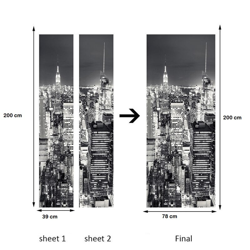 Sticker decorativ ușă 3D Autocolant ușă efect 3D realist Sticker ușă model New York în Noapte Autocolant adeziv ușă 78x200 cm Sticker ușă design urban nocturn Autocolant decorativ ușă peisaj urban Sticker ușă interior 3D Autocolant ușă peisaj New York noaptea Sticker ușă autoadeziv 3D Autocolant ușă efect vizual 3D [11]