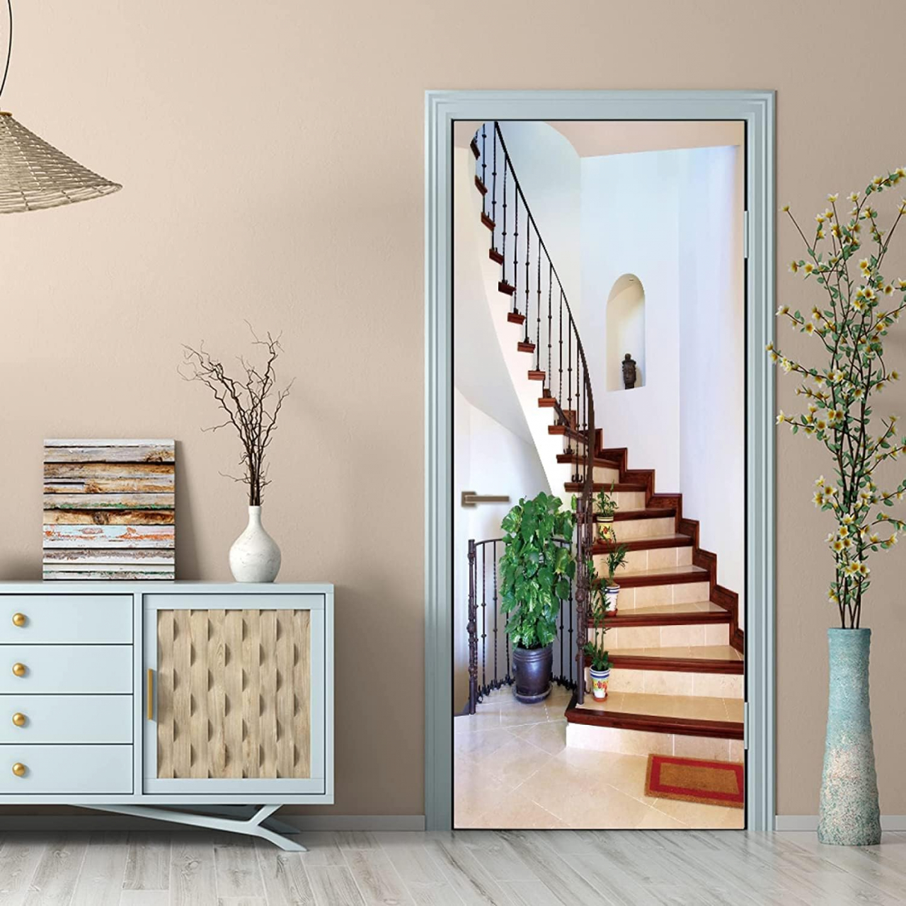Sticker decorativ ușă 3D Autocolant ușă efect 3D realist Sticker ușă model scări spiralate Autocolant adeziv ușă 78x200 cm Sticker ușă design scări interioare Autocolant decorativ ușă scări spirală Sticker ușă interior 3D Autocolant ușă model scări în spirală Sticker ușă autoadeziv 3D Autocolant ușă efect vizual 3D [7]