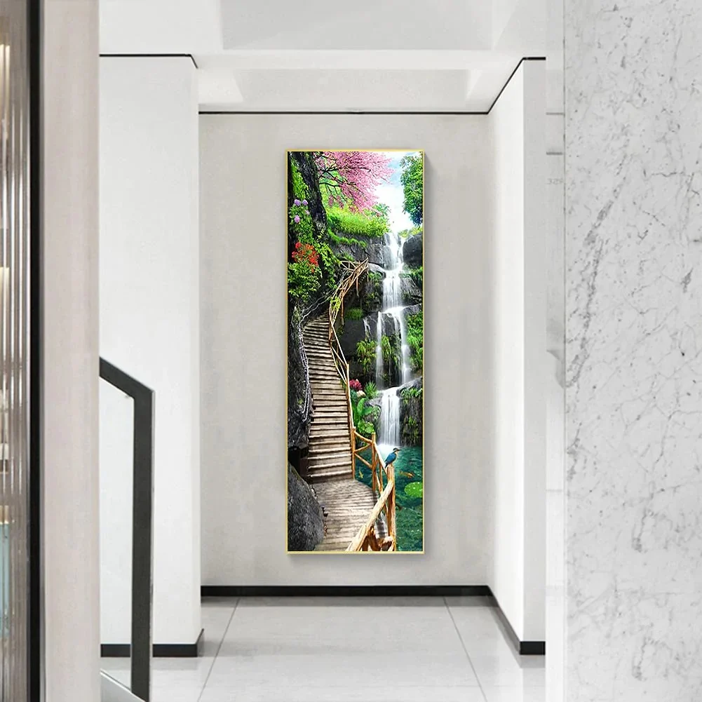 Sticker decorativ ușă 3D Autocolant ușă efect 3D realist Sticker ușă model Trepte Lângă Cascadă Autocolant adeziv ușă 78x200 cm Sticker ușă design natură Autocolant decorativ ușă peisaj natural Sticker ușă interior 3D Autocolant ușă peisaj cu cascadă Sticker ușă autoadeziv 3D Autocolant ușă efect vizual 3D [18]