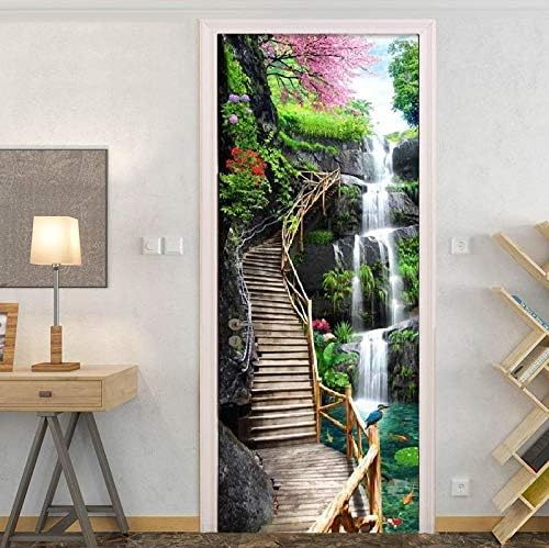 Sticker decorativ ușă 3D Autocolant ușă efect 3D realist Sticker ușă model Trepte Lângă Cascadă Autocolant adeziv ușă 78x200 cm Sticker ușă design natură Autocolant decorativ ușă peisaj natural Sticker ușă interior 3D Autocolant ușă peisaj cu cascadă Sticker ușă autoadeziv 3D Autocolant ușă efect vizual 3D [8]