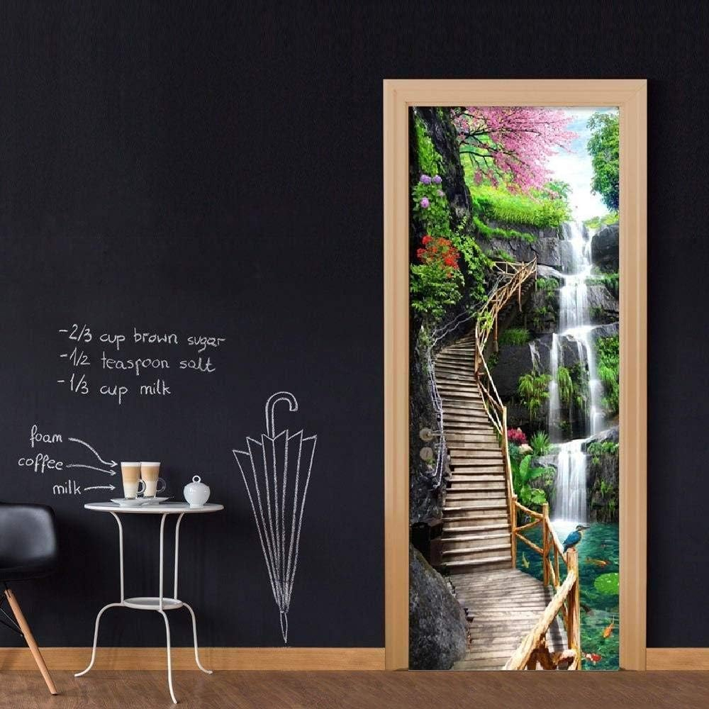 Sticker decorativ ușă 3D Autocolant ușă efect 3D realist Sticker ușă model Trepte Lângă Cascadă Autocolant adeziv ușă 78x200 cm Sticker ușă design natură Autocolant decorativ ușă peisaj natural Sticker ușă interior 3D Autocolant ușă peisaj cu cascadă Sticker ușă autoadeziv 3D Autocolant ușă efect vizual 3D [10]