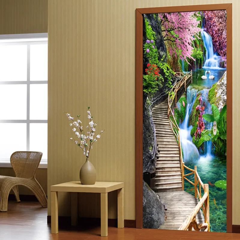 Sticker decorativ ușă 3D Autocolant ușă efect 3D realist Sticker ușă model Trepte Lângă Cascadă Autocolant adeziv ușă 78x200 cm Sticker ușă design natură Autocolant decorativ ușă peisaj natural Sticker ușă interior 3D Autocolant ușă peisaj cu cascadă Sticker ușă autoadeziv 3D Autocolant ușă efect vizual 3D [9]