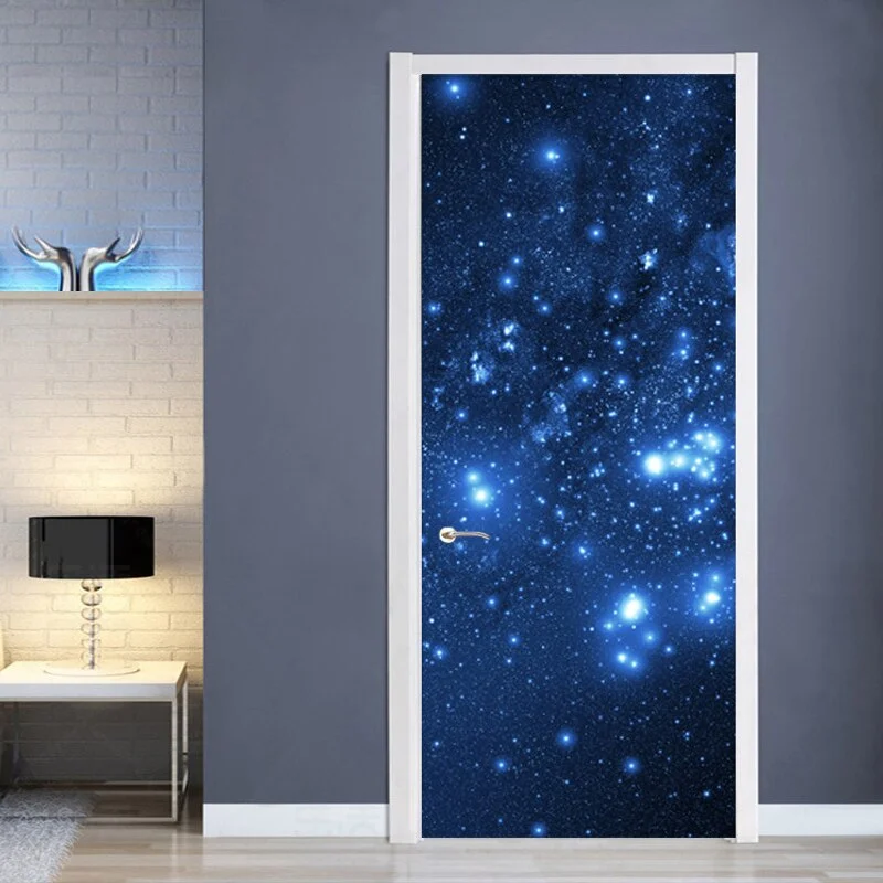 Sticker decorativ ușă 3D Autocolant ușă efect 3D realist Sticker ușă model Universul Înstelat Autocolant adeziv ușă 78x200 cm Sticker ușă design spațial Autocolant decorativ ușă galaxie Sticker ușă interior 3D Autocolant ușă model cer înstelat Sticker ușă autoadeziv 3D Autocolant ușă efect vizual 3D [3]