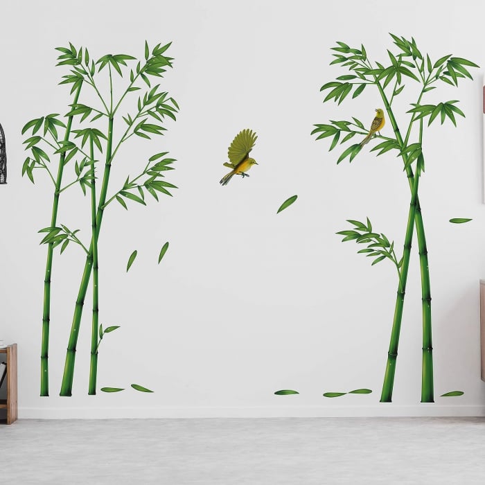 Sticker Decorativ Plante de Bambus si Pasari Colibry [11]