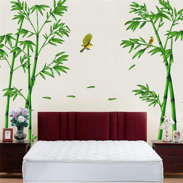 Sticker Decorativ Plante de Bambus si Pasari Colibry [7]