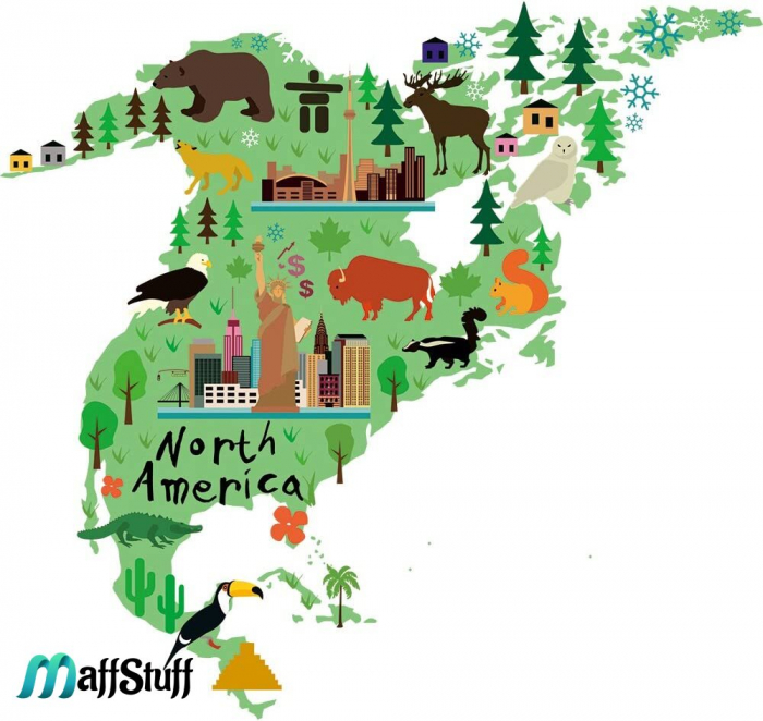 Sticker educativ copii, harta geografica a lumii, cu animale [7]