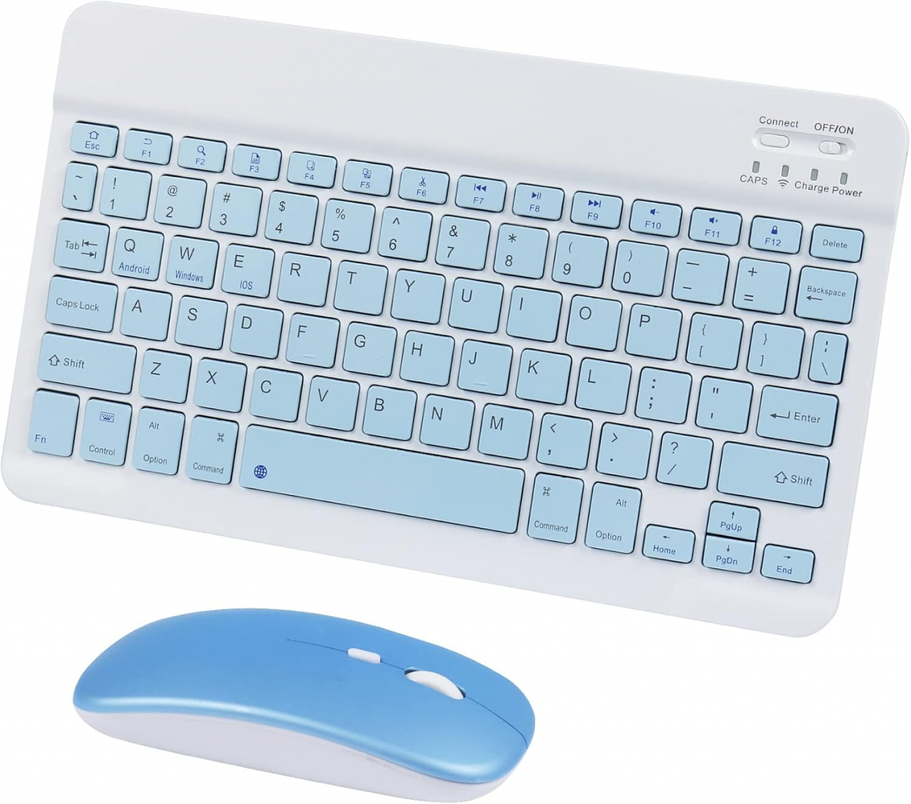 Set Tastatură și Mouse Wireless – Bluetooth, Silențios, Ultra-Subțire, Compatibil PC, Laptop, Android, iOS, Windows – Culoare Albastru [4]
