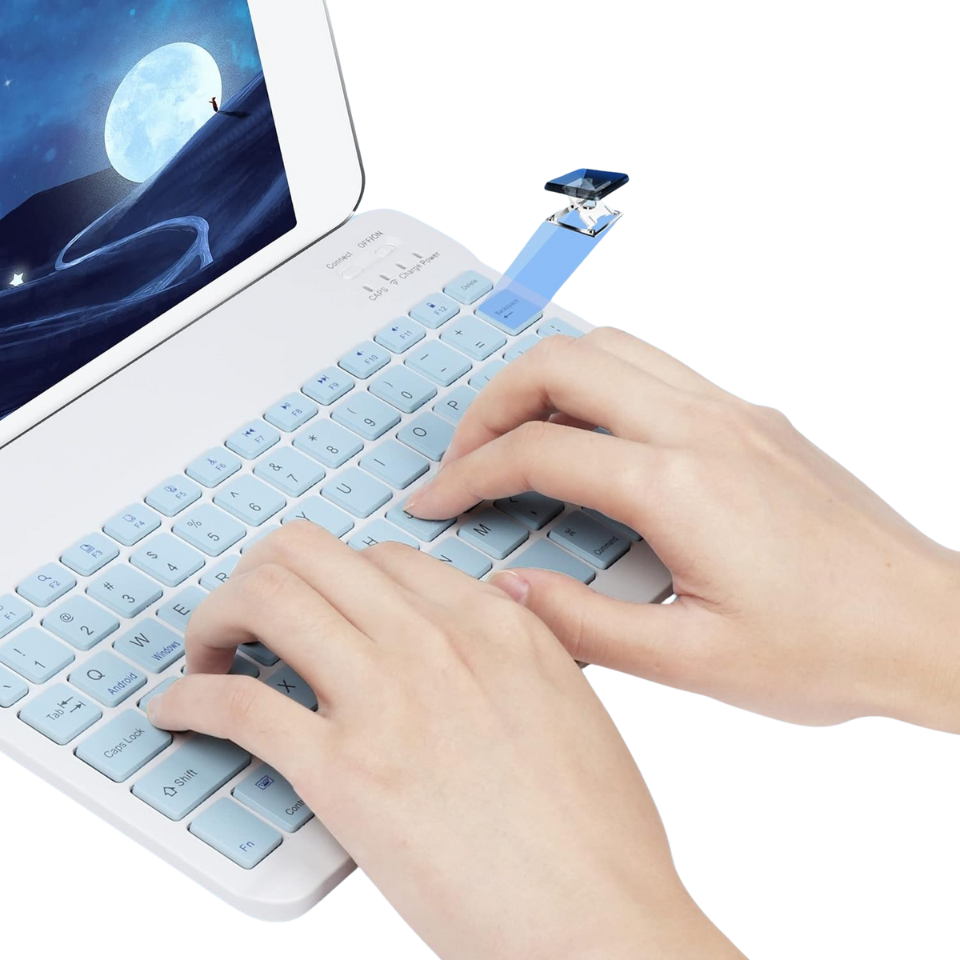 Set Tastatură și Mouse Wireless – Bluetooth, Silențios, Ultra-Subțire, Compatibil PC, Laptop, Android, iOS, Windows – Culoare Albastru [3]