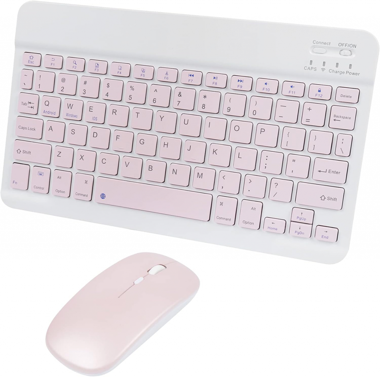 Set Tastatură și Mouse Wireless – Bluetooth, Silențios, Ultra-Subțire, Compatibil PC, Laptop, Android, iOS, Windows – Culoare Roz [8]