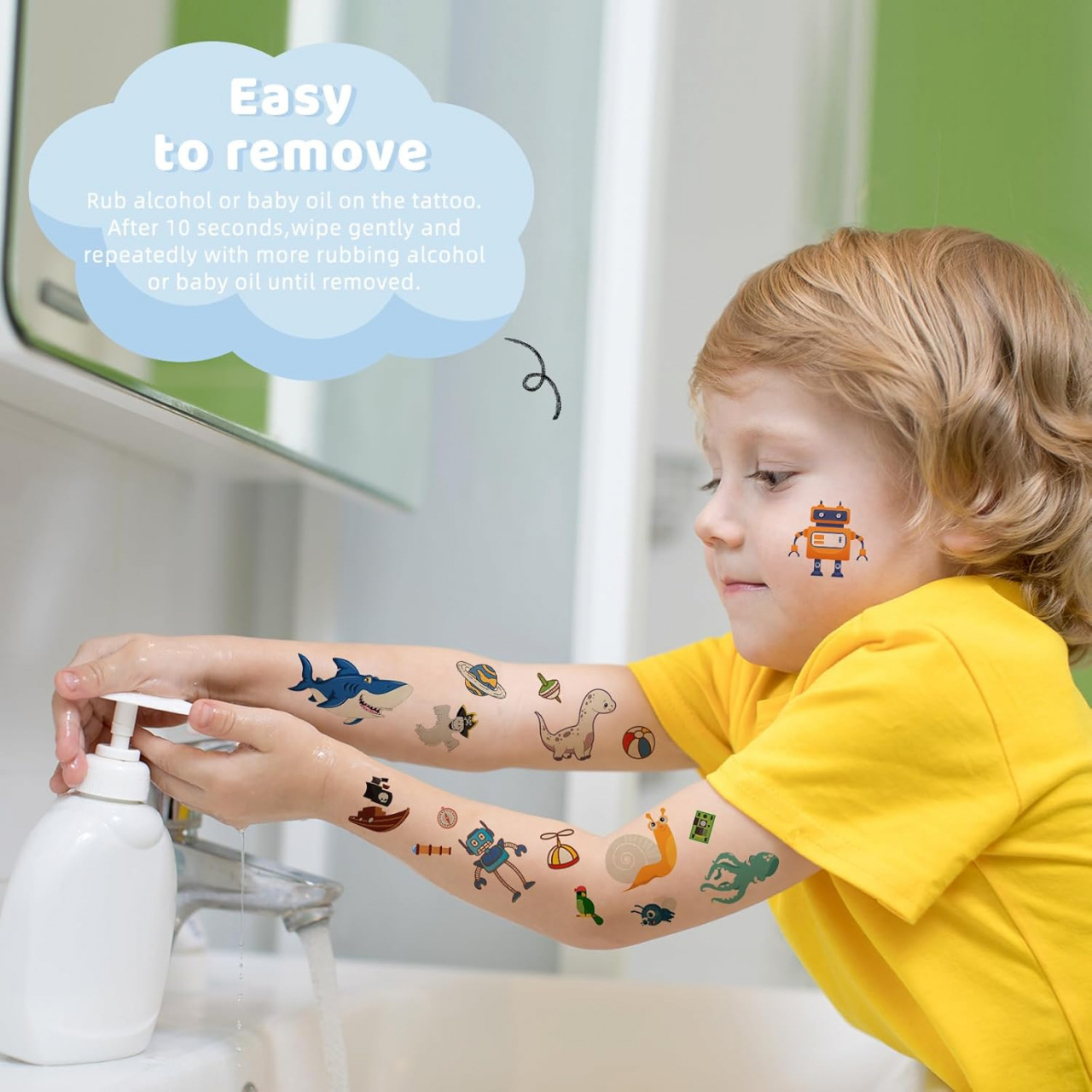 Tatuaje Fosforescente Autocolante – Stickere Temporare Glow, Ușor de Aplicat & Rezistente [19]