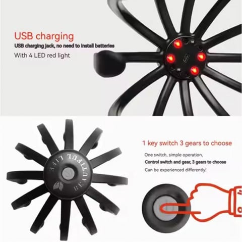 Aparat Masaj Capilar Electric – Vibrații, Lumina Infraroșu, Reflexoterapie, Acumulator Lithium-Ion [13]