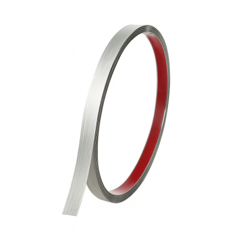 Benzi Autoadezive - Bandă decorativă adezivă inox argintiu periat brushed silver