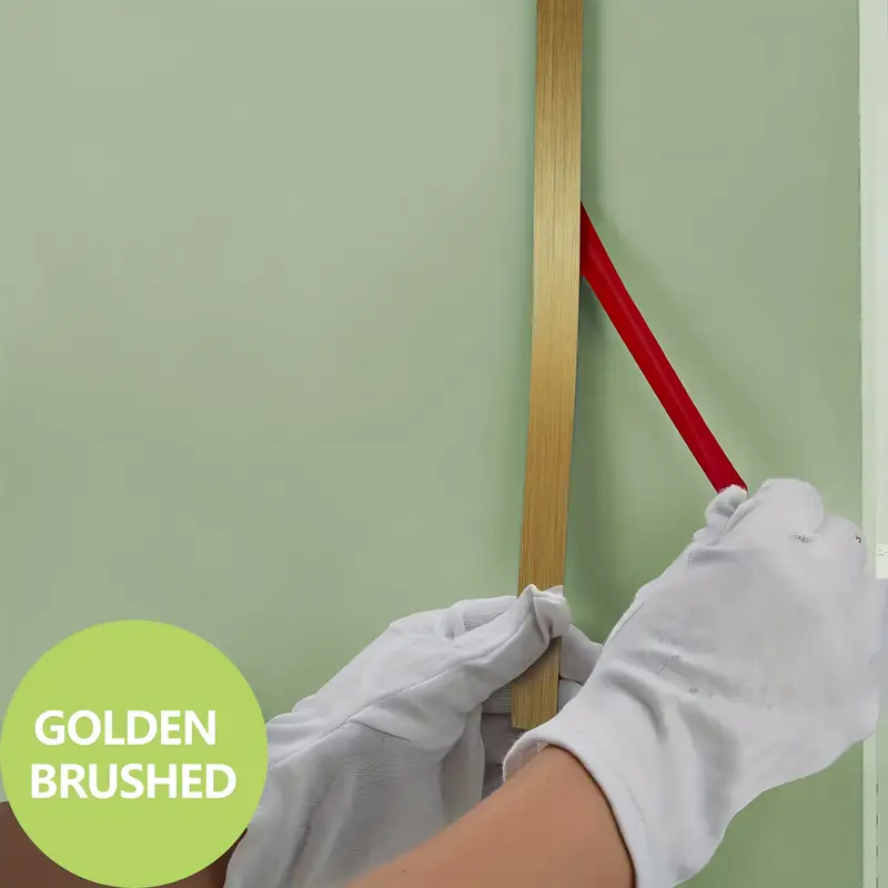 Bandă decorativă adezivă inox auriu mat periat [5]