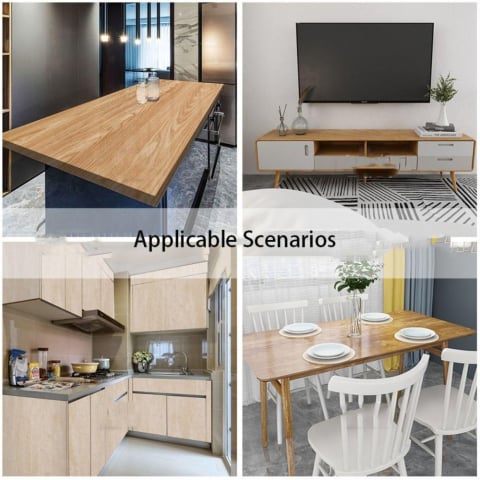 Autocolant mobilă lemn crem – folie autoadezivă decorativă 40x200 cm pentru mobilier și pereți [1]