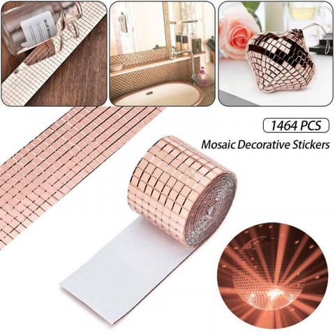 banda oglinda tip mozaic Banda adeziva oglinda  banda adeziva decorativa  benzi oglinzi banda adeziva tip oglinda Banda adeziva oglinda roz Banda decorativa roz Banda adeziva decorativa cu oglinzi decorative [8]