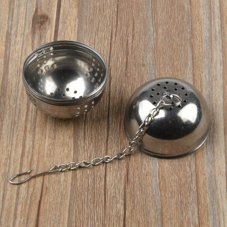 Bilă infuzie ceai inox – Sită fină, reutilizabilă, cu lanț [4]