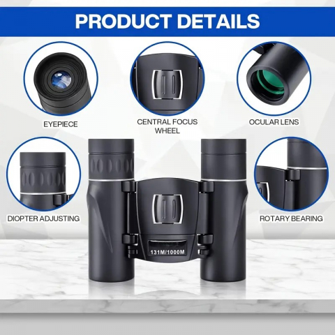Binoclu HD 8X21 Telescop portabil Binoclu profesional Aventuri în aer liber Sport și călătorii Camping și explorare Observarea păsărilor Drumeții Concerte Vânătoare Vizualizare la distanță Focalizare centrală Rezistent la apă Design pliabil [19]