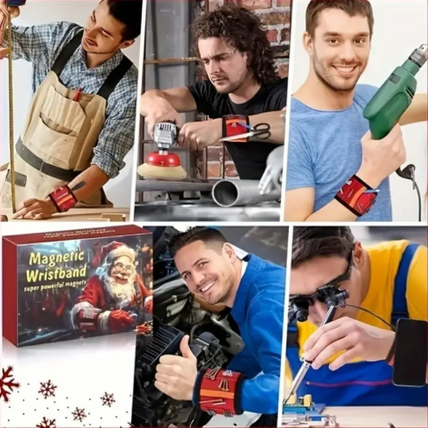 Brățară Magnetică cu 15 Magneți Neodim – Suport Șuruburi, Reglabilă, Profesională [8]