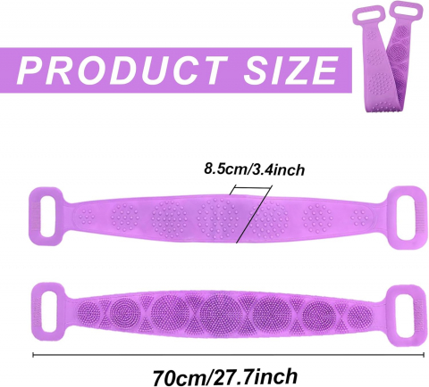 Burete de Baie Exfoliant din Silicon – Curățare Eficientă & Piele Catifelată, Ideal pentru Igiena Zilnică [3]