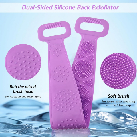 Burete de Baie Exfoliant din Silicon – Curățare Eficientă & Piele Catifelată, Ideal pentru Igiena Zilnică [4]