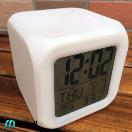 Ceas Digital Multifunctional cu Iluminare LED, Alarma si Termometru, 8 cm [8]
