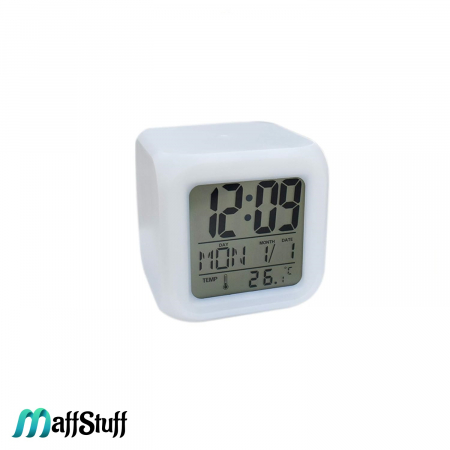Ceas Digital Multifunctional cu Iluminare LED, Alarma si Termometru, 8 cm [6]