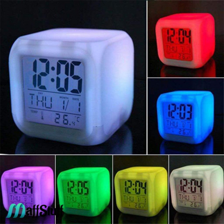 Ceas Digital Multifunctional cu Iluminare LED, Alarma si Termometru, 8 cm [4]