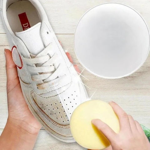 Cremă curățare încălțăminte cu burete – pastă fără apă pentru adidași și pantofi sport [10]