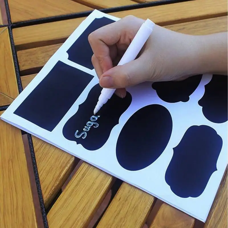 etichete autocolante borcane etichete autoadezive caserole etichete reutilizabile ghivece marker alb pentru etichete set etichete organizare bucătărie etichete negre cu marker alb etichete personalizabile recipiente etichete autoadezive sticle etichete decorative pentru borcane etichete autoadezive rezistente la apă [5]