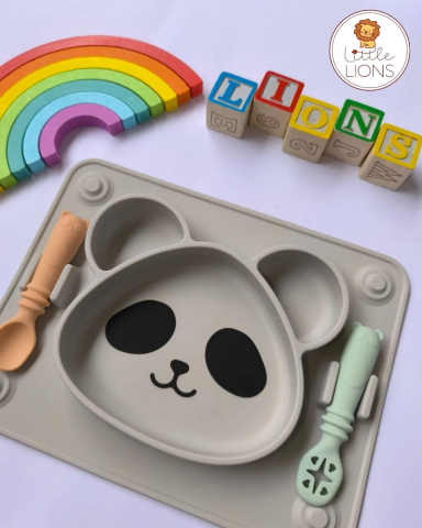 Farfurie pentru Bebelusi – Model Panda, Sigură, Fără BPA [1]