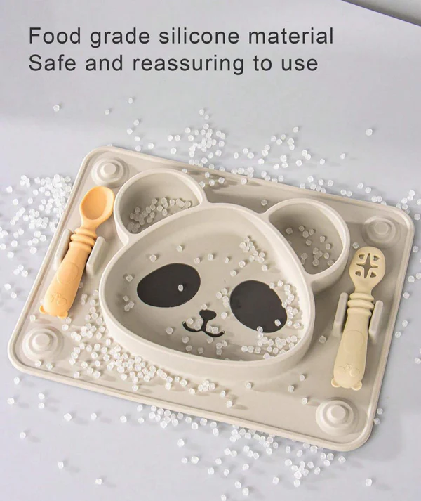 Farfurie pentru Bebelusi – Model Panda, Sigură, Fără BPA [3]