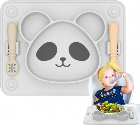 Farfurie pentru Bebelusi – Model Panda, Sigură, Fără BPA [7]
