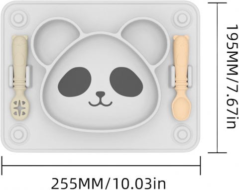 Farfurie pentru Bebelusi – Model Panda, Sigură, Fără BPA [14]