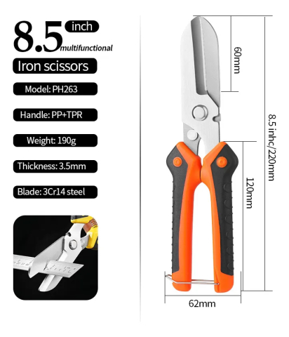 Foarfeca pentru tabla MaffStuff lama dreapta si zimtata [7]