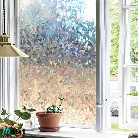 Folie Decorativa Geamuri, Pentru Intimitate si Protectie Solara, Folie Decorativa Pentru Geam Folie Geam Folie geam sa nu se vada din exterior Folie geam termopan sa nu se vada in casa Folie sablata Folie mata pentru geam Folie adeziva pentru geam [14]