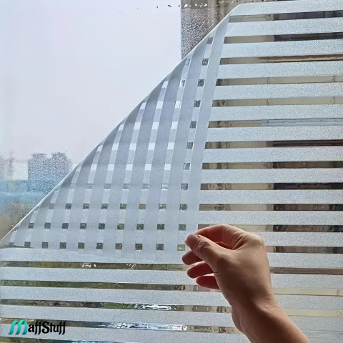 Folie Decorativa Pentru Geam, Dungi Mate Pentru Intimitate si Protectie Solara, Folie Decorativa Pentru Geam Folie autocolanta geam Folie Geam Folie autocolanta geam termopan Folie geam sa nu se vada din exterior Folie geam termopan sa nu se vada in casa Folie sablata Folie mata pentru geam Folie adeziva pentru geam [15]