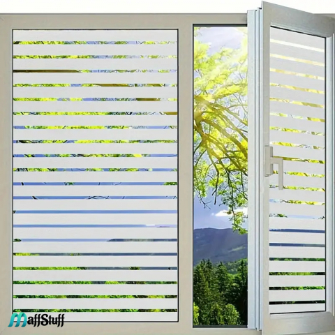 Folie Decorativa Pentru Geam, Dungi Mate Pentru Intimitate si Protectie Solara, Folie Decorativa Pentru Geam Folie autocolanta geam Folie Geam Folie autocolanta geam termopan Folie geam sa nu se vada din exterior Folie geam termopan sa nu se vada in casa Folie sablata Folie mata pentru geam Folie adeziva pentru geam [24]